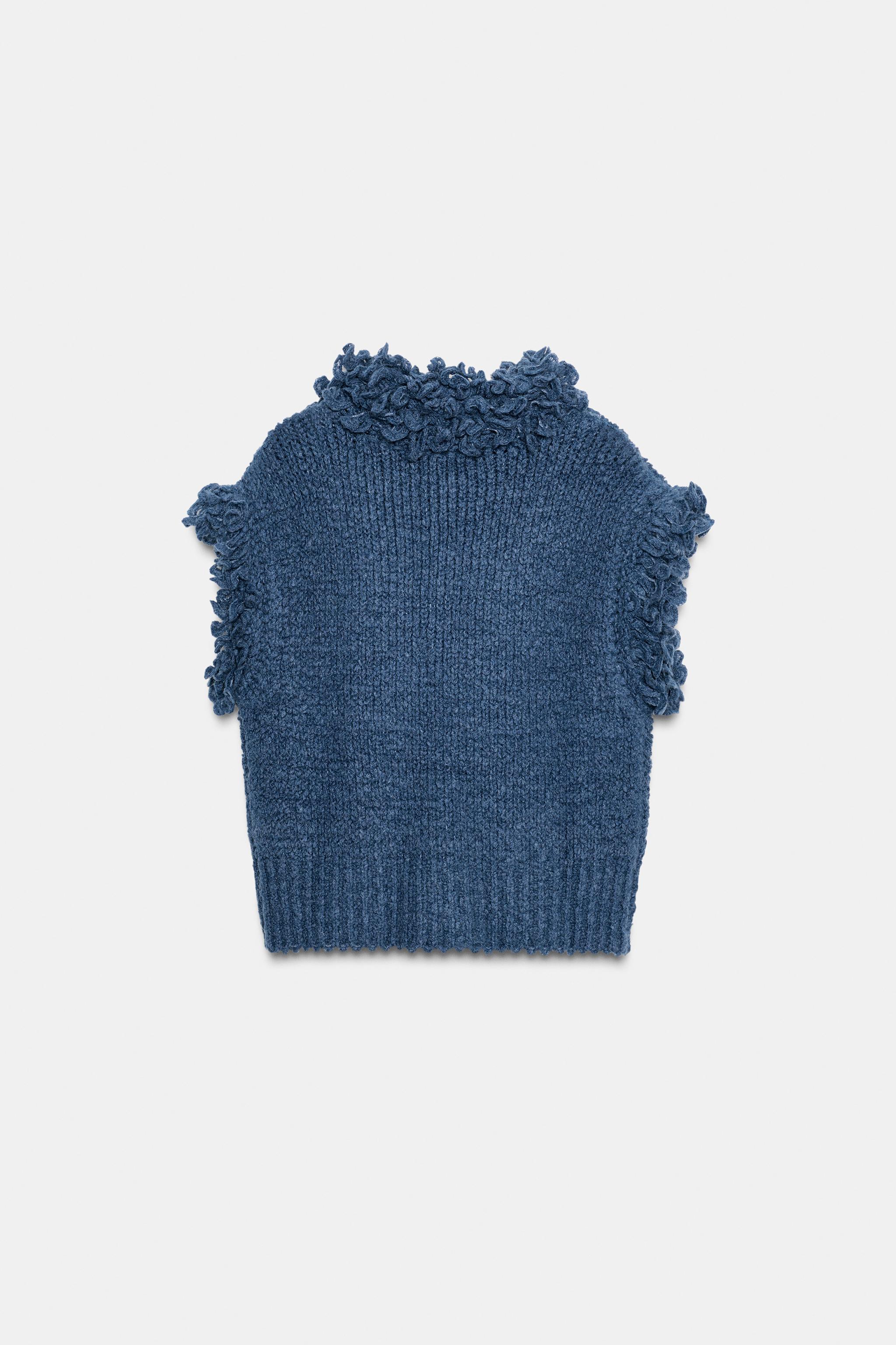 FRINGED KNIT JUMPER VEST